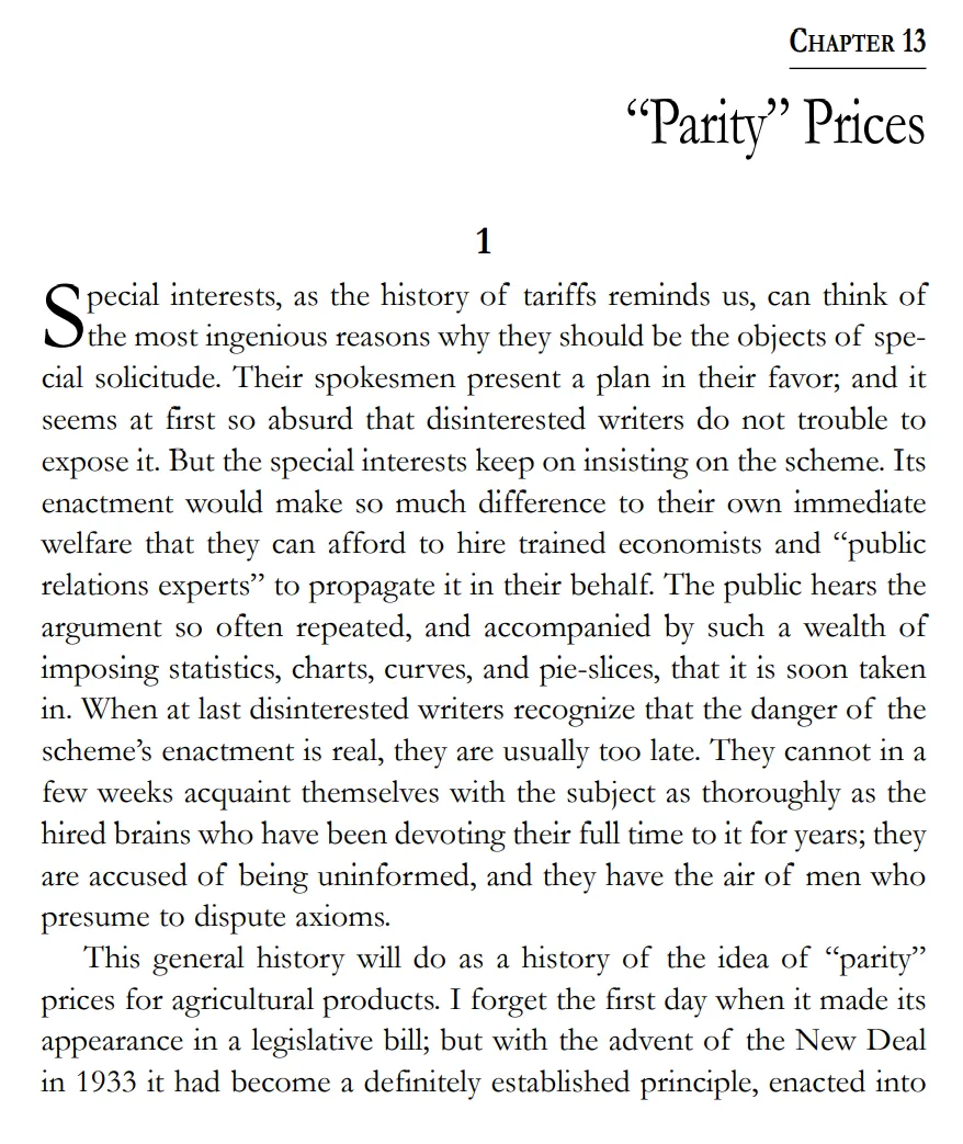 CHAPTER 13: “Parity” Prices