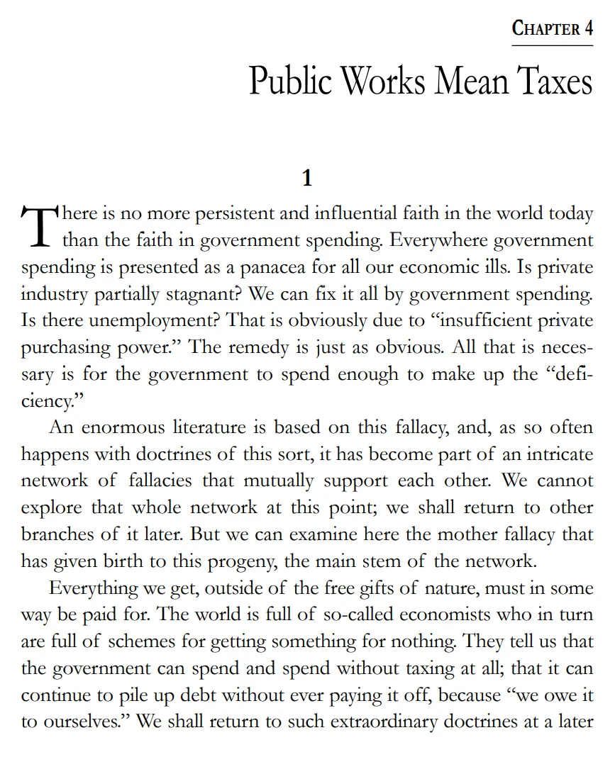 CHAPTER 4: Public Works Mean Taxes